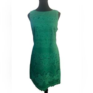 Eliza J Green Sheath Dress Sleeveless EUC 8